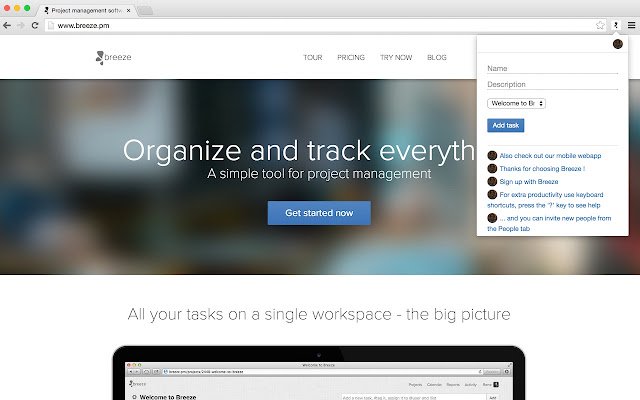 Breeze: Task and Project management  from Chrome web store to be run with OffiDocs Chromium online