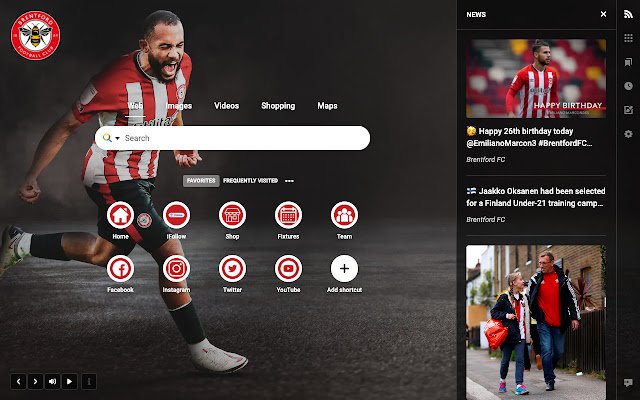 Il Brentford Football Club dal Chrome Web Store verrà eseguito con OffiDocs Chromium online