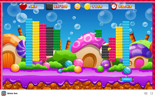 Brick Out Game in Browser Free  Offline available  from Chrome web store to be run with OffiDocs Chromium online