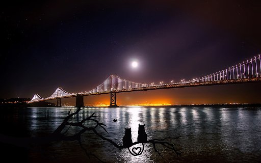Bridge at night  from Chrome web store to be run with OffiDocs Chromium online