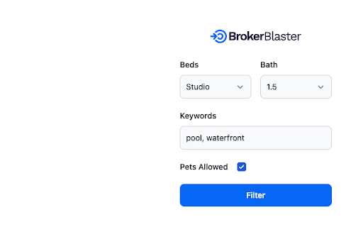 BrokerBlaster Real Estate Email Filter  from Chrome web store to be run with OffiDocs Chromium online