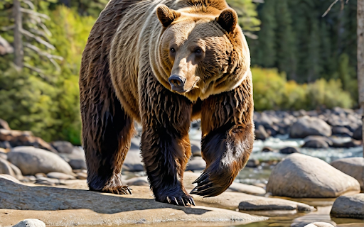 Brown bear by the stream  from Chrome web store to be run with OffiDocs Chromium online