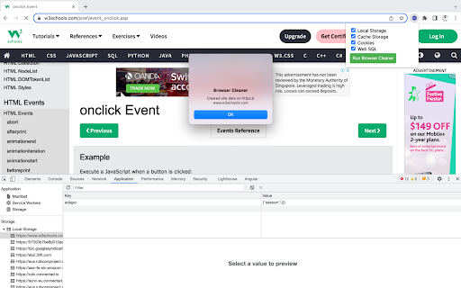 Browser Cleaner  from Chrome web store to be run with OffiDocs Chromium online