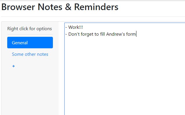 Browser Notes  Reminders  from Chrome web store to be run with OffiDocs Chromium online