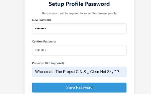 Browser Profiles Authentication Secure Profile Lock  from Chrome web store to be run with OffiDocs Chromium online