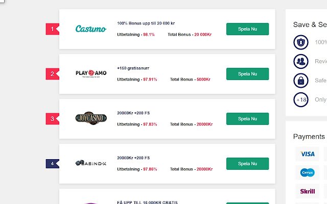Bästa Casino trực tuyến từ cửa hàng Chrome trực tuyến sẽ được chạy bằng OffiDocs Chrome trực tuyến