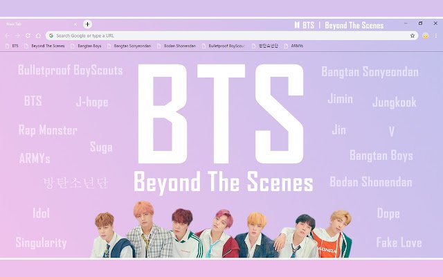 BTS: Beyond The Scenes uit de Chrome-webwinkel wordt uitgevoerd met OffiDocs Chromium online
