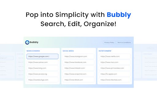 Bubbly  from Chrome web store to be run with OffiDocs Chromium online