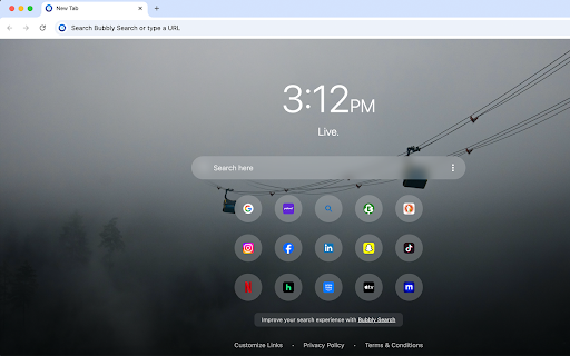 Bubbly Search  from Chrome web store to be run with OffiDocs Chromium online