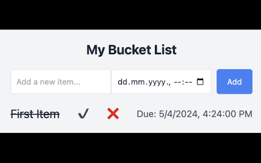 Bucket List  from Chrome web store to be run with OffiDocs Chromium online