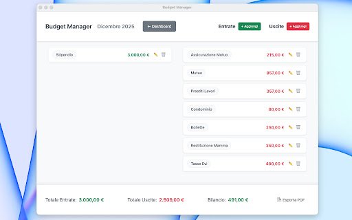 Budget Manager  from Chrome web store to be run with OffiDocs Chromium online