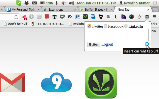 Buffer Status  from Chrome web store to be run with OffiDocs Chromium online