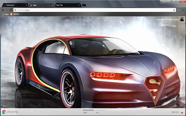 Bugatti Superman 버전 Chrome 웹 스토어의 가장 빠른 Supercar가 OffiDocs Chromium 온라인과 함께 실행됩니다.