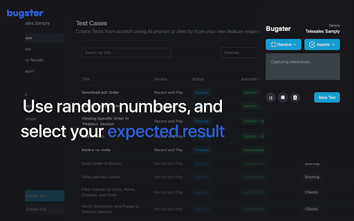 Bugster Event Capture Tool  from Chrome web store to be run with OffiDocs Chromium online