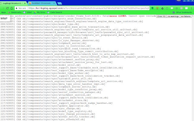 BuildBot Error 2 dal Chrome Web Store da eseguire con OffiDocs Chromium online
