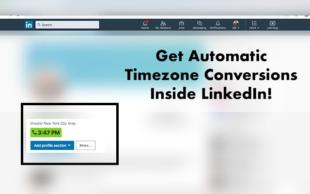 Wbudowany konwerter strefy czasowej LinkedIn SalesPal ze sklepu internetowego Chrome do uruchomienia z OffiDocs Chromium online