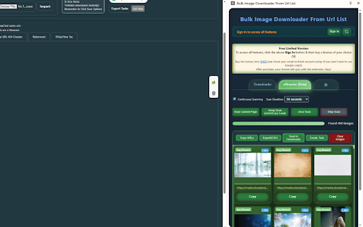 Bulk Image Downloader From Url List  from Chrome web store to be run with OffiDocs Chromium online