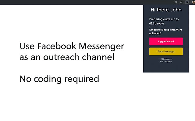 Bulk Messenger  from Chrome web store to be run with OffiDocs Chromium online