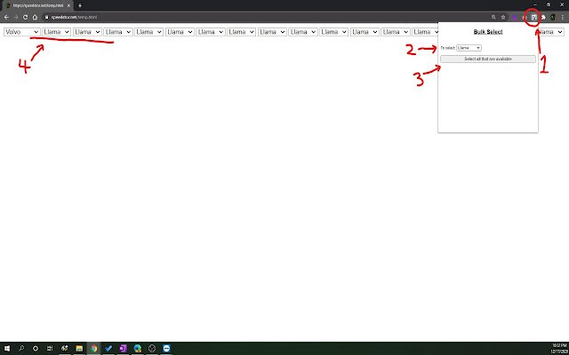 Bulk Select  from Chrome web store to be run with OffiDocs Chromium online