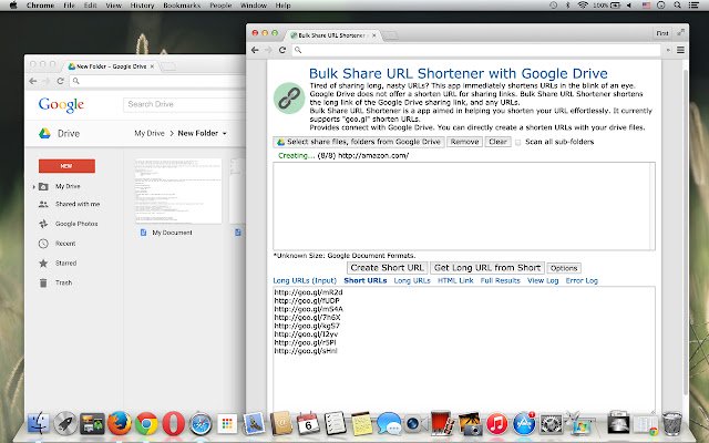 Massenfreigabe-URL-Shortener mit Drive aus dem Chrome-Webshop zur Ausführung mit OffiDocs Chromium online