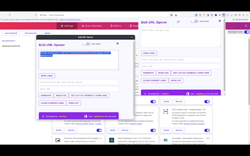 Bulk URL Opener  from Chrome web store to be run with OffiDocs Chromium online