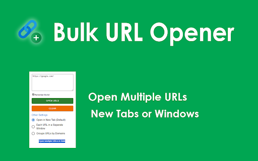 Bulk URL Opener | Open Multiple URLs from Chrome web store to be run with OffiDocs Chromium online Bulk URL Opener | Open Multiple URLs from Chrome web store to be run with OffiDocs Chromium online
