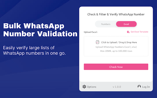 Bulk WA Number Checker  Validator  Search  lookup | WASBB.COM  from Chrome web store to be run with OffiDocs Chromium online