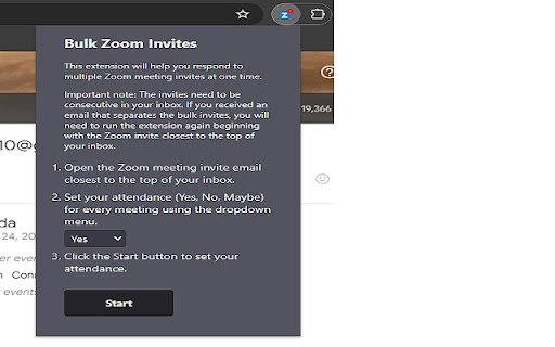 Bulk Zoom Invites  from Chrome web store to be run with OffiDocs Chromium online