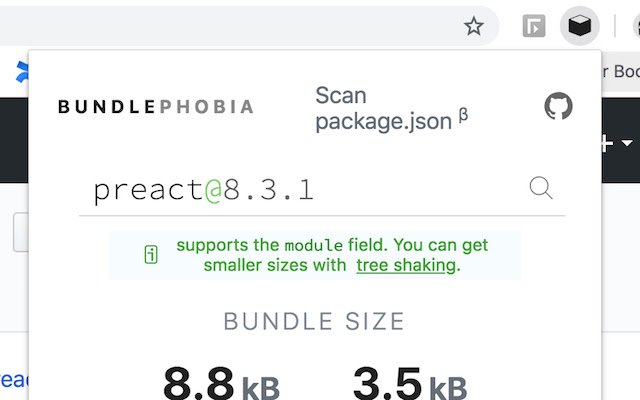 Ekstensi Web Bundlephobia dari toko web Chrome untuk dijalankan dengan OffiDocs Chromium online