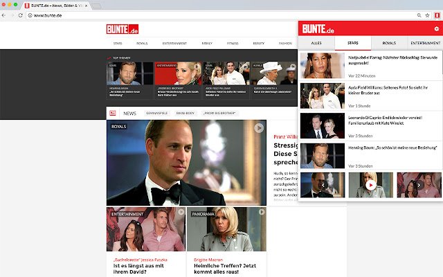 BUNTE.de Balita mula sa Chrome web store na tatakbo sa OffiDocs Chromium online