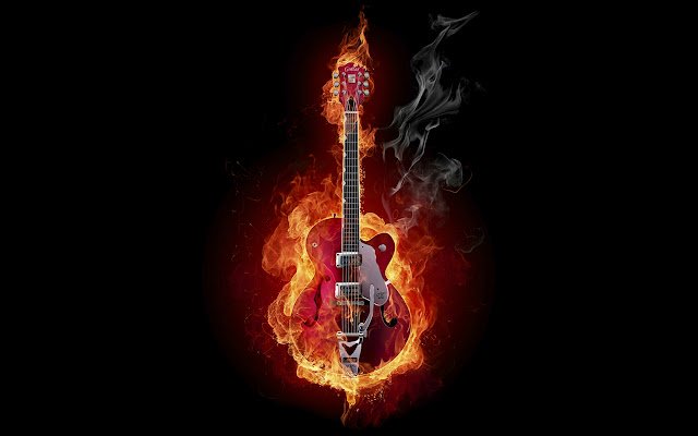 Burning Guitar Theme dal Chrome web store da eseguire con OffiDocs Chromium online