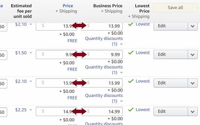 Business Price Mirror for Seller Central  from Chrome web store to be run with OffiDocs Chromium online