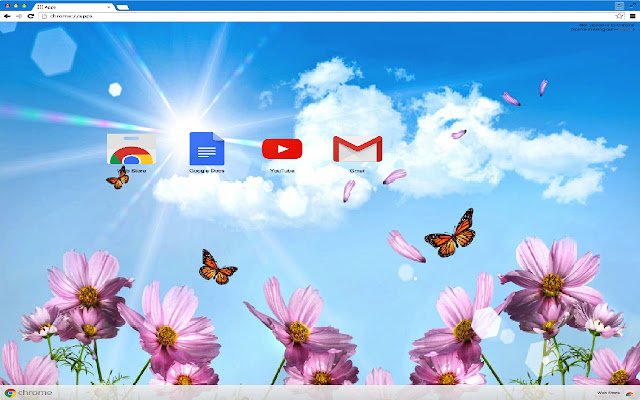 Tema Kupu-kupu dari toko web Chrome untuk dijalankan dengan OffiDocs Chromium online