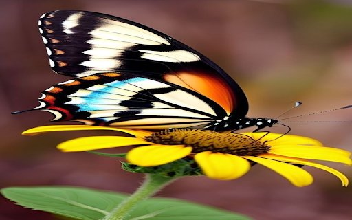 butterfly landing on sunflowers wallpaper  from Chrome web store to be run with OffiDocs Chromium online