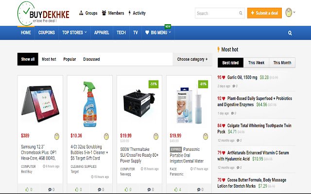 KupDekhke: najlepsze oferty, kupony Więcej ze sklepu internetowego Chrome do uruchomienia z OffiDocs Chromium online