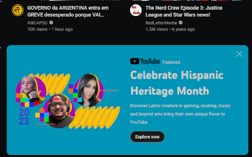 Bye bye YouTube Yoodles: Hide useless banners  from Chrome web store to be run with OffiDocs Chromium online