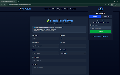 C3 Autofill  from Chrome web store to be run with OffiDocs Chromium online