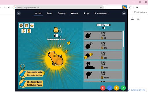 Cabybara Clicker HTML5  from Chrome web store to be run with OffiDocs Chromium online