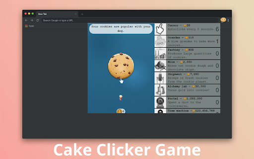 Cake Clicker Game  from Chrome web store to be run with OffiDocs Chromium online