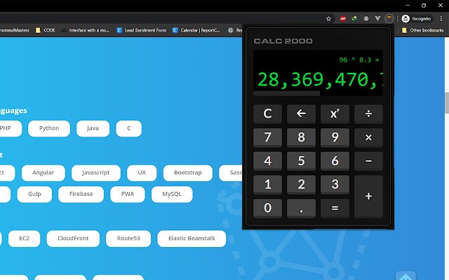 Calc 2000 dal Chrome Web Store da eseguire con OffiDocs Chromium online