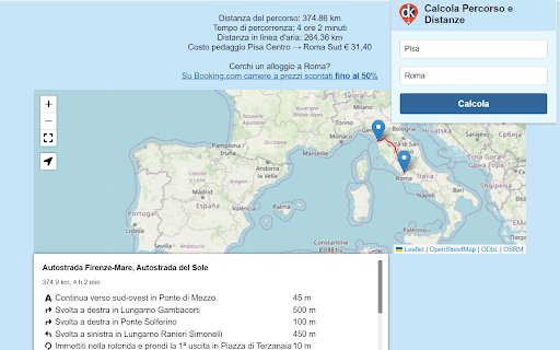 Calcola Percorso e Distanze  from Chrome web store to be run with OffiDocs Chromium online