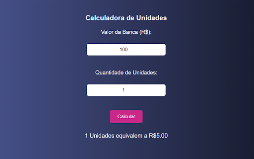 Calculadora de Unidades  from Chrome web store to be run with OffiDocs Chromium online