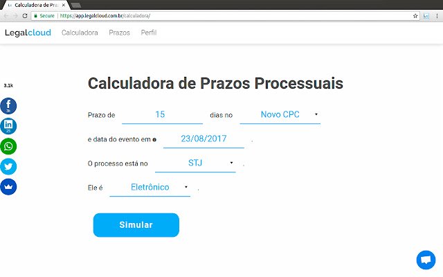 Calculadora Legalcloud מחנות האינטרנט של Chrome תופעל עם OffiDocs Chromium באינטרנט