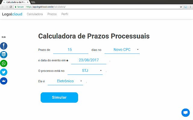 Calculadora Legalcloud de la tienda web de Chrome se ejecutará con OffiDocs Chromium en línea