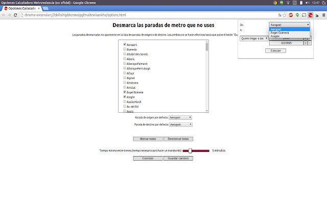 Calculadora Metrovalencia (no oficial)  from Chrome web store to be run with OffiDocs Chromium online