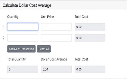 Calculate DCA  from Chrome web store to be run with OffiDocs Chromium online