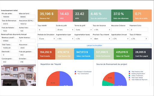 Calculatrice Immobilière  from Chrome web store to be run with OffiDocs Chromium online