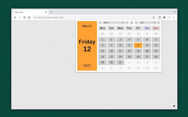 Calendar  from Chrome web store to be run with OffiDocs Chromium online