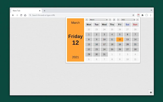 Calendar  from Chrome web store to be run with OffiDocs Chromium online
