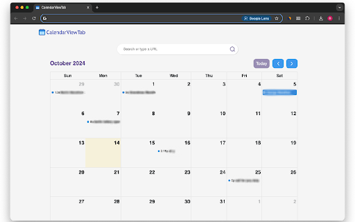 Calendar View Tab  from Chrome web store to be run with OffiDocs Chromium online